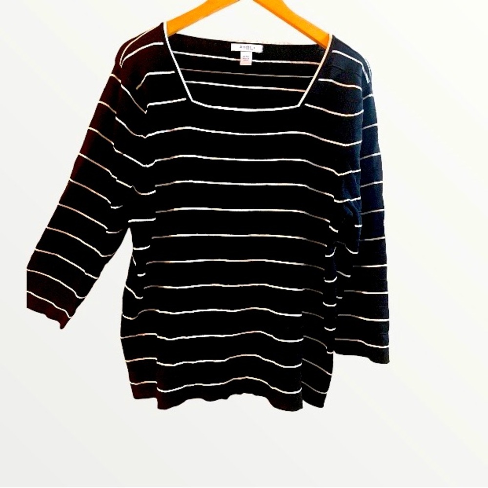 Striped Blouse with 3/4 Sleeves